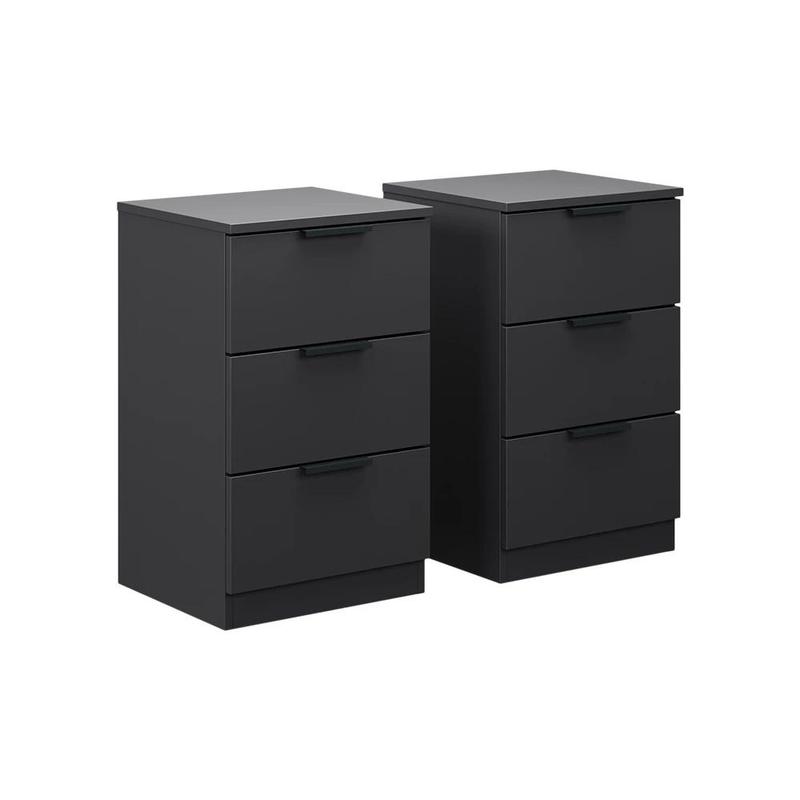 Image of Black Nightstand With Drawers Nightstand Bedside Table, 15 Mm