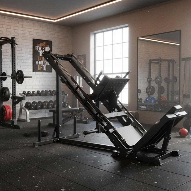 Leg Press and Hack Squat Machine with 30kg Tri-Grip Plates