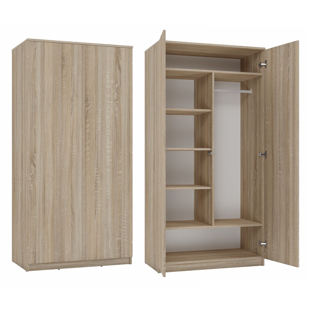 TEMU - Armoire scandinave chambre à coucher - 90x50x180 - 2 portes - Dressing -