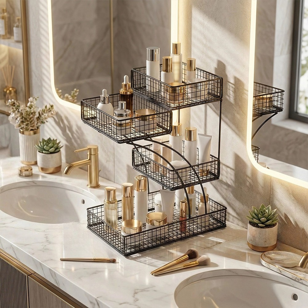 Staggered Makeup Organizer with 4 Levels
