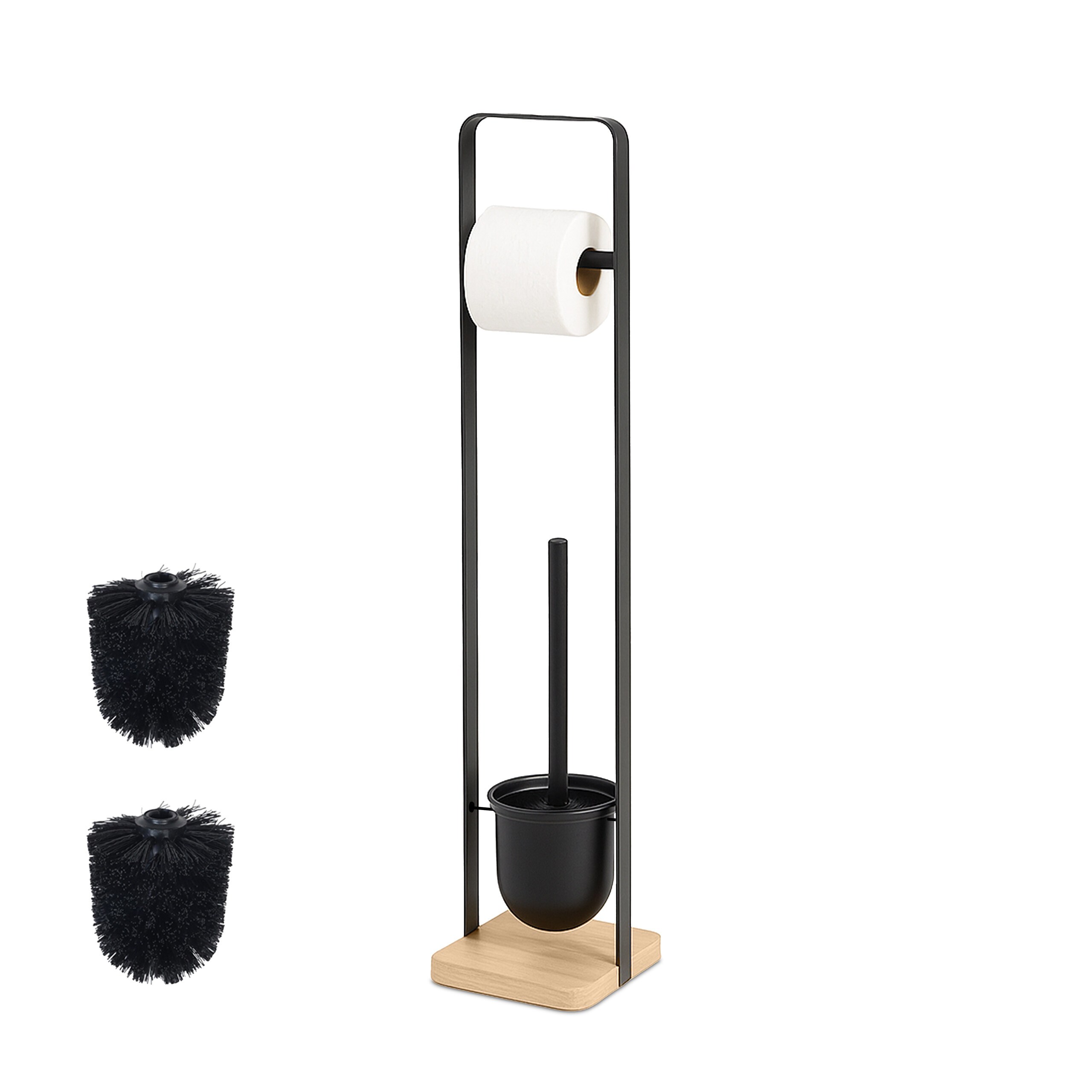 Wc Unit In Black/natural - (w)15 X (h)72.5 X (d) Cm