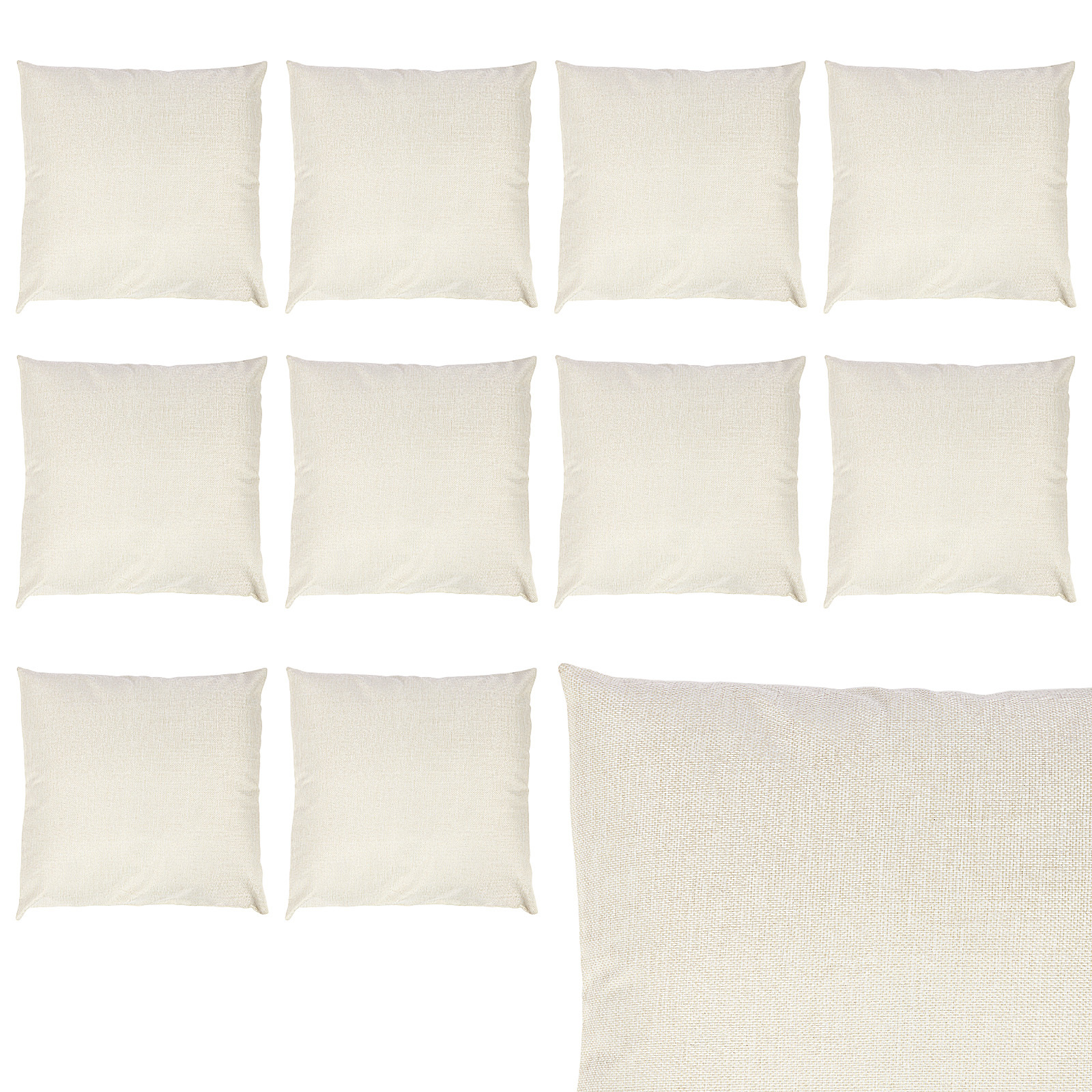 Image of 10pcs Set Of Linen Pillowcases 45 X , Single-color Pillow Covers For Sofa And Bed
