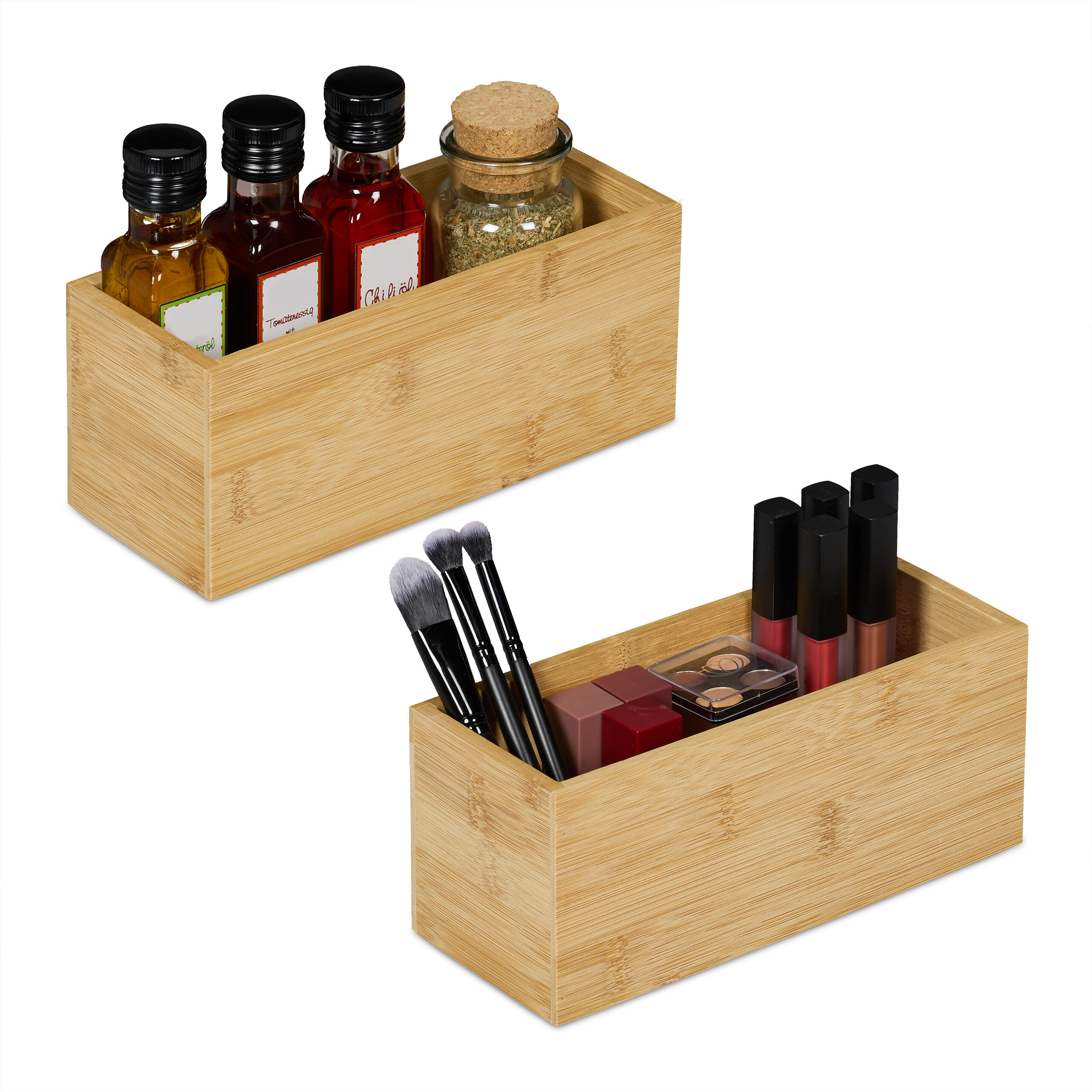 E-shop 2 x Aufbewahrungsbox in Natur - (B)23 x (H)9.5 x (T)9 cm