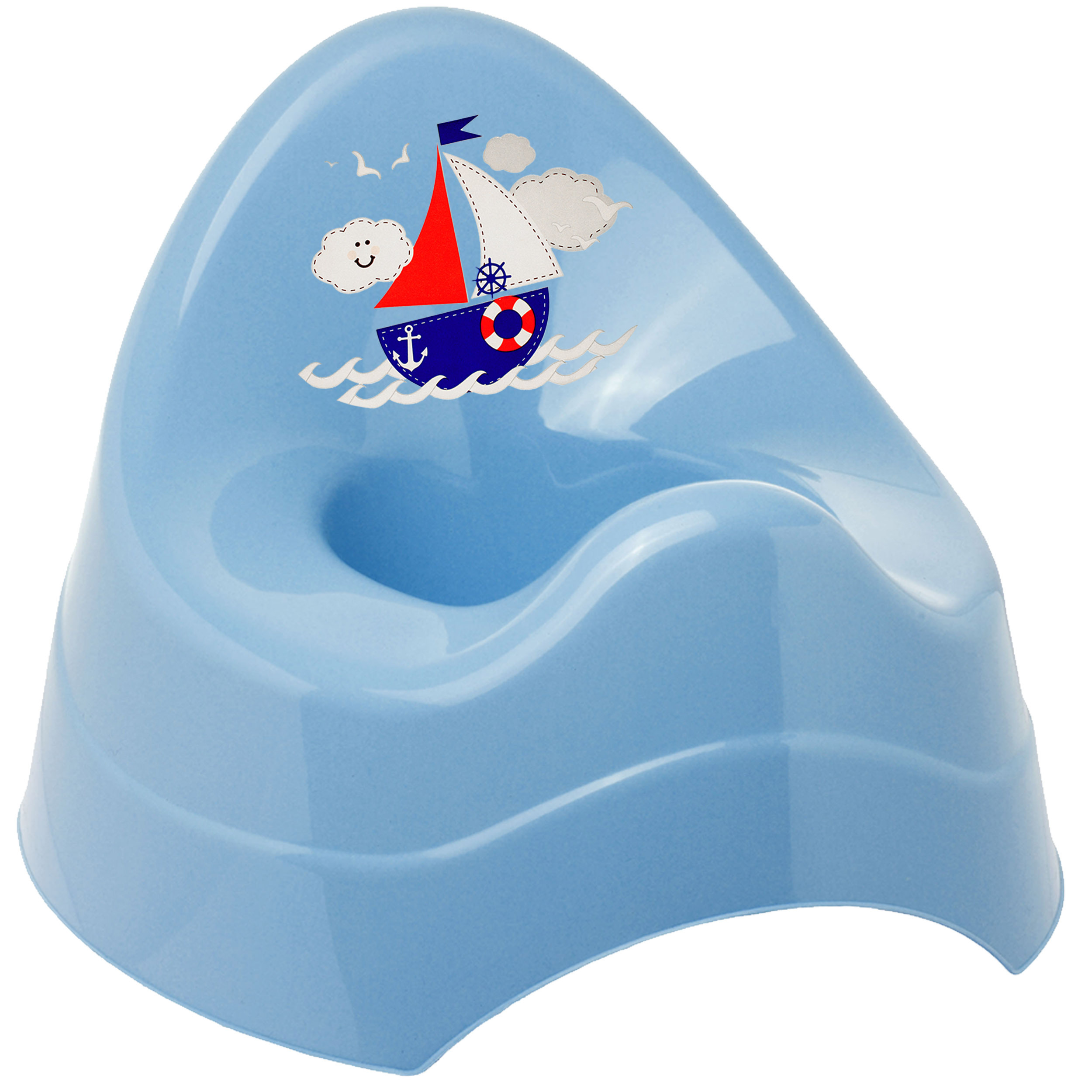 Potty / Night Pot / Baby Pot - Blue _ Ship _ Boat _ Bieco - With Large Backrest + Splash Guard - Baby Potty / Child Potty / Training Potty - Toilet Trainer