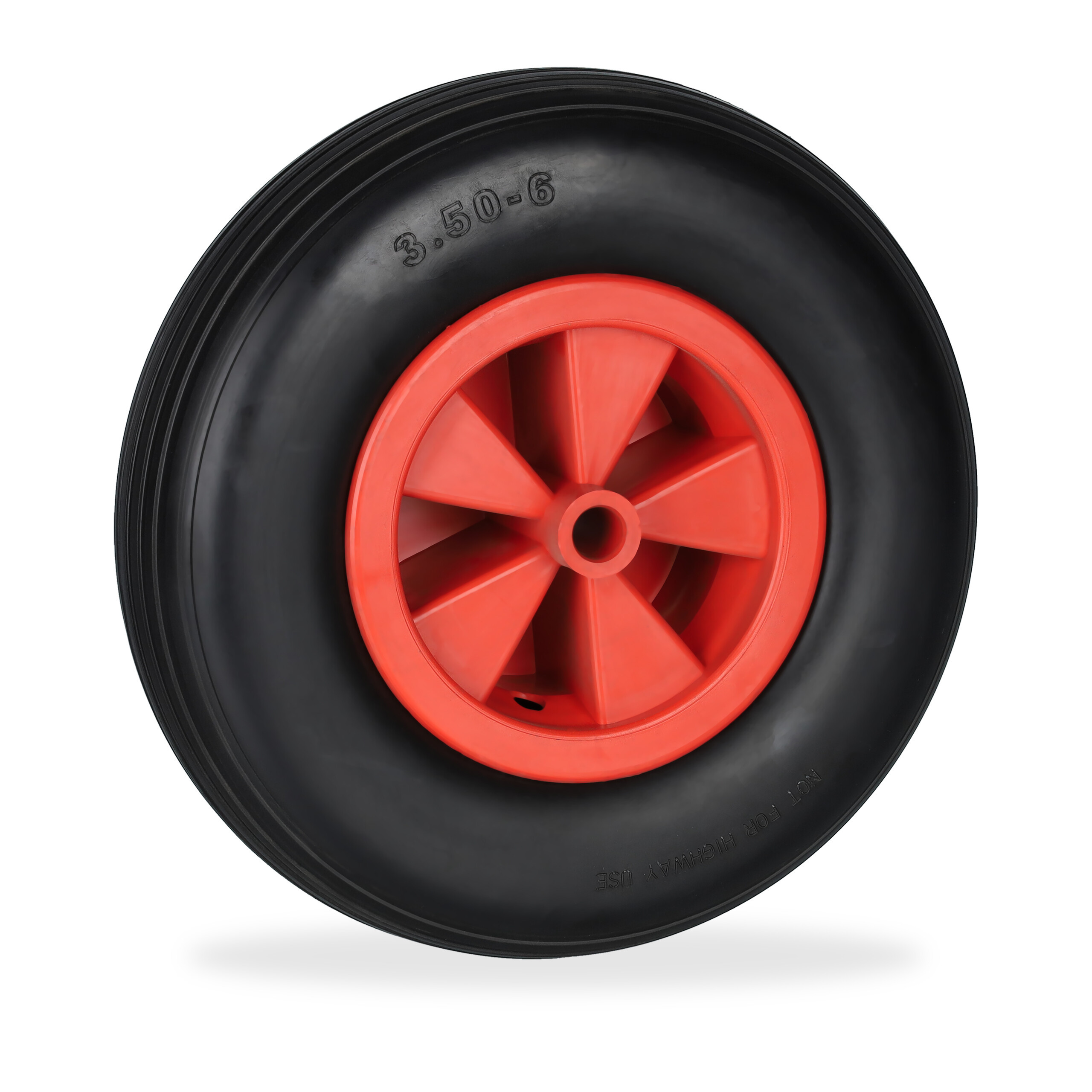 TEMU Wheelbarrow Wheel 3.50-6 In Black/red