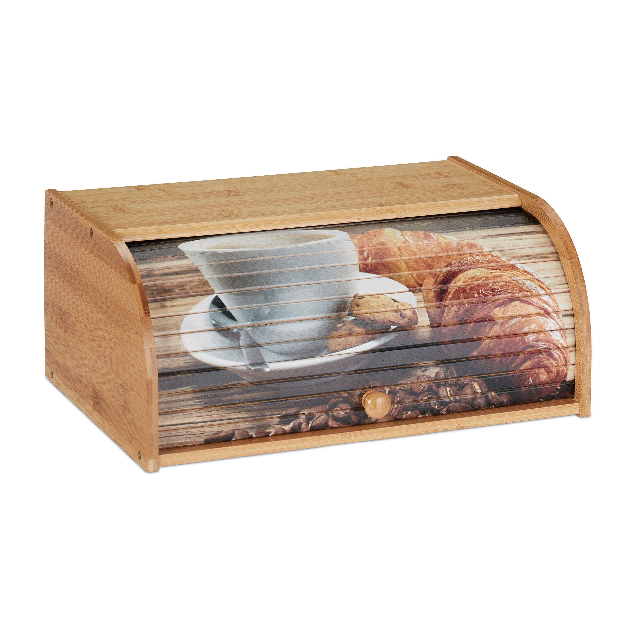 E-shop Brotkasten Frühstücksmotiv in Natur - (B)40 x (H)17 x (T)27 cm