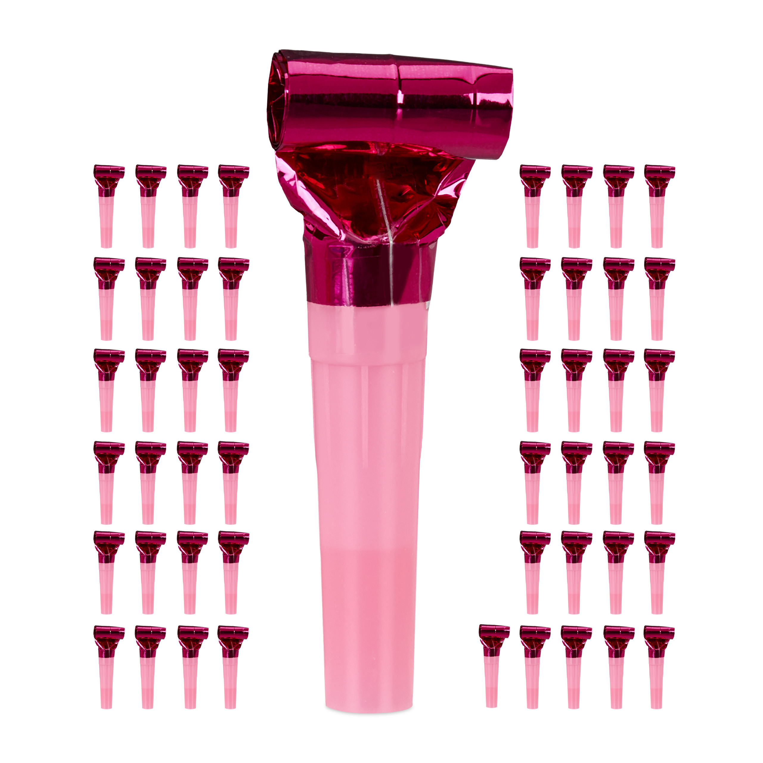 50 Party Horns In Pink