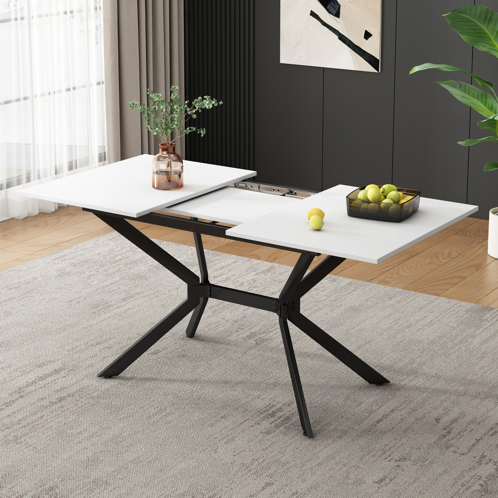 Image of Modern Minimalist Telescope Dining Table, High-fest, Stable, Easy To Care For, For Living Room Dining Area