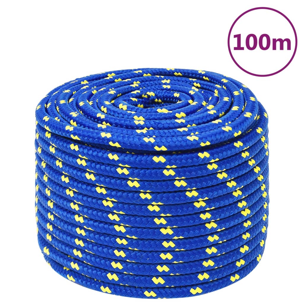 TEMU Boat Rope, Blue, 14 Mm, , Nautical Rope, Anchor Rope, Boat Accessories, Durable Rope