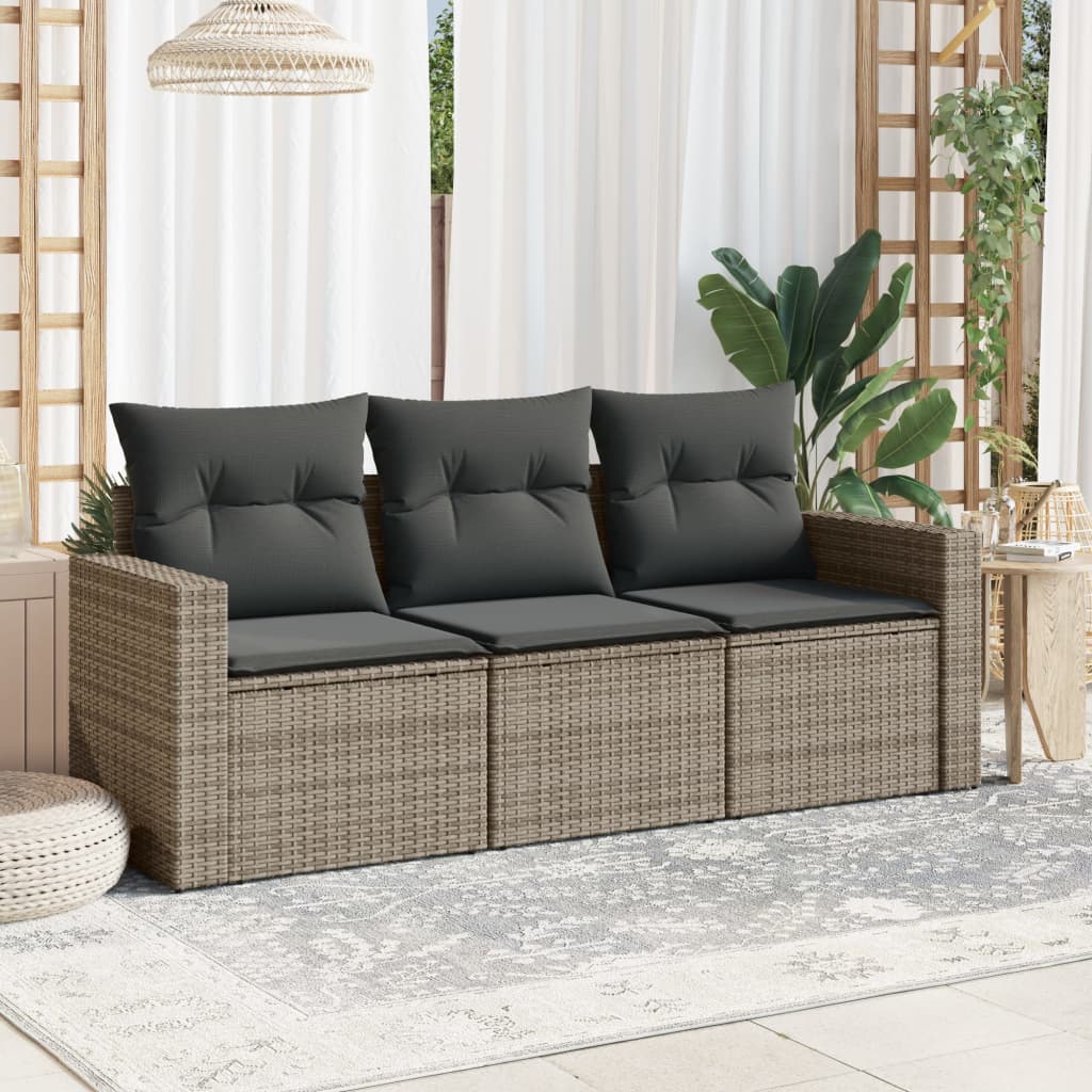 Image of Vidaxl Garden Sofa Set, Garden Furniture Set With Cushions, Seating Group For , Modular Garden Sofa Lounge, Poly Rattan