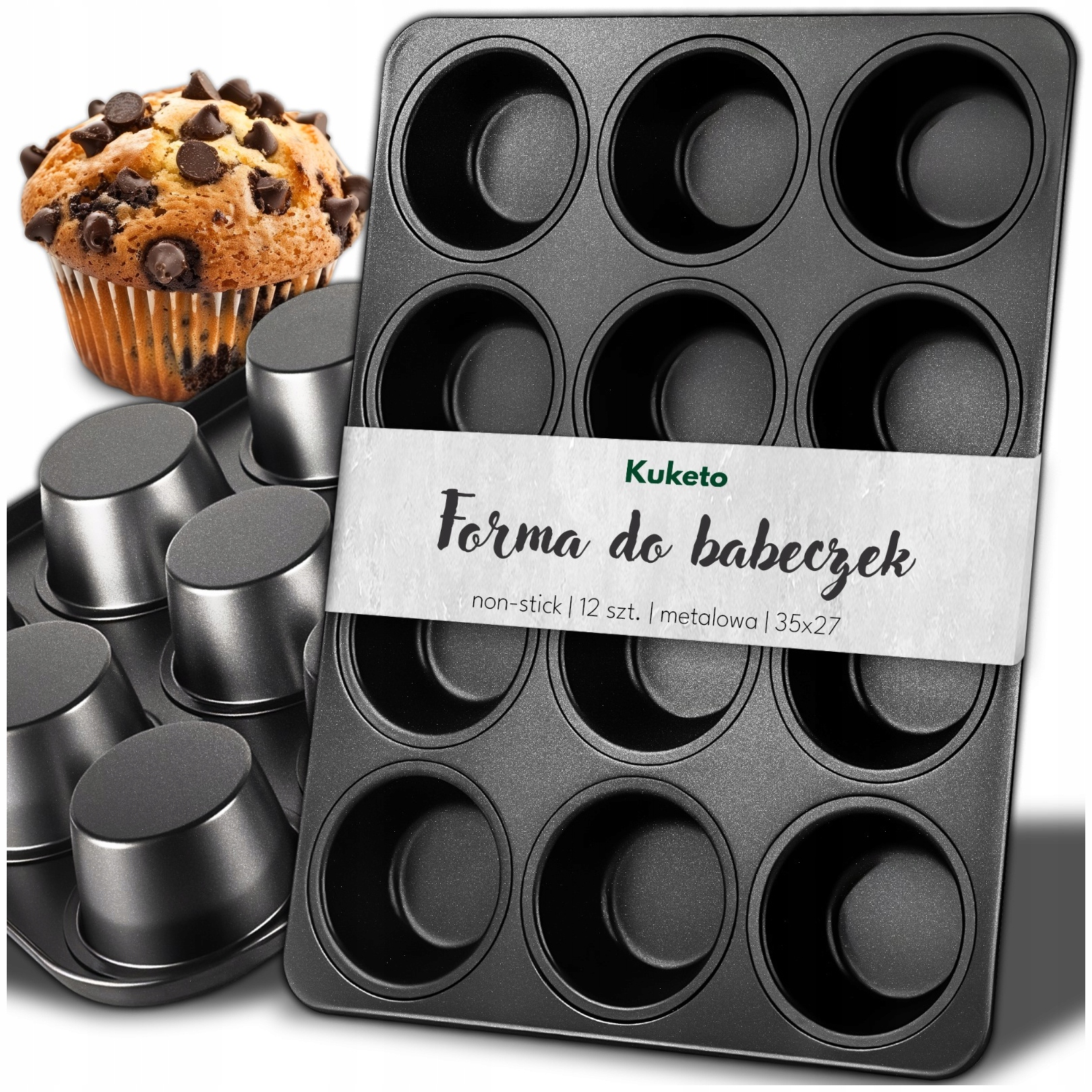 TEMU Muffin Tin - 12pcs Muffin Baking Sheet, Metal Cupcake Cake Mold For Oven, Baking Accessories, Kitchen, Home, Temperature-resistant, Easy To