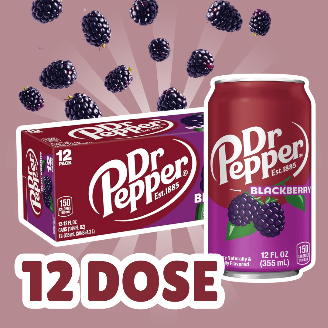E-shop Dr Pepper Blackberry – 12er Pack | Erfrischendes Koffeinhaltiges Erfrischungsgetränk mit Brombeer-Geschmack