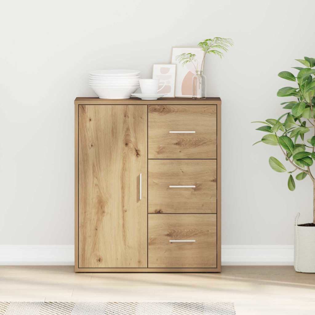Vidaxl Sideboard - Oak 60 X 31 X 70 Cm Wood Material, Modern Dining Room Storage, Rectangular Sideboard, Minimalist Cabinet, Large Furniture