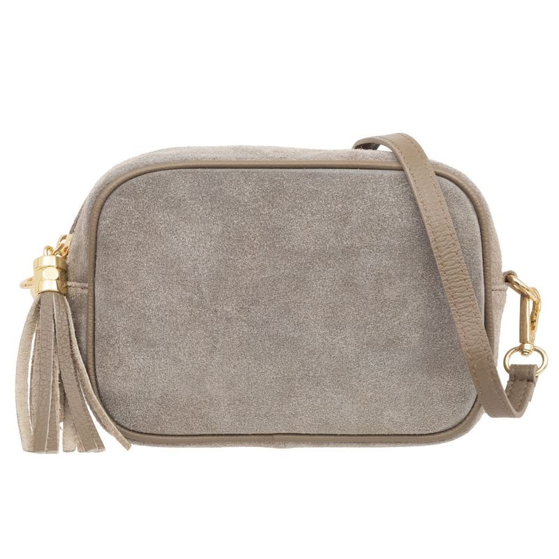 Image of Small Handy Suede Trunk Bag Kaletnik Balena Taupe