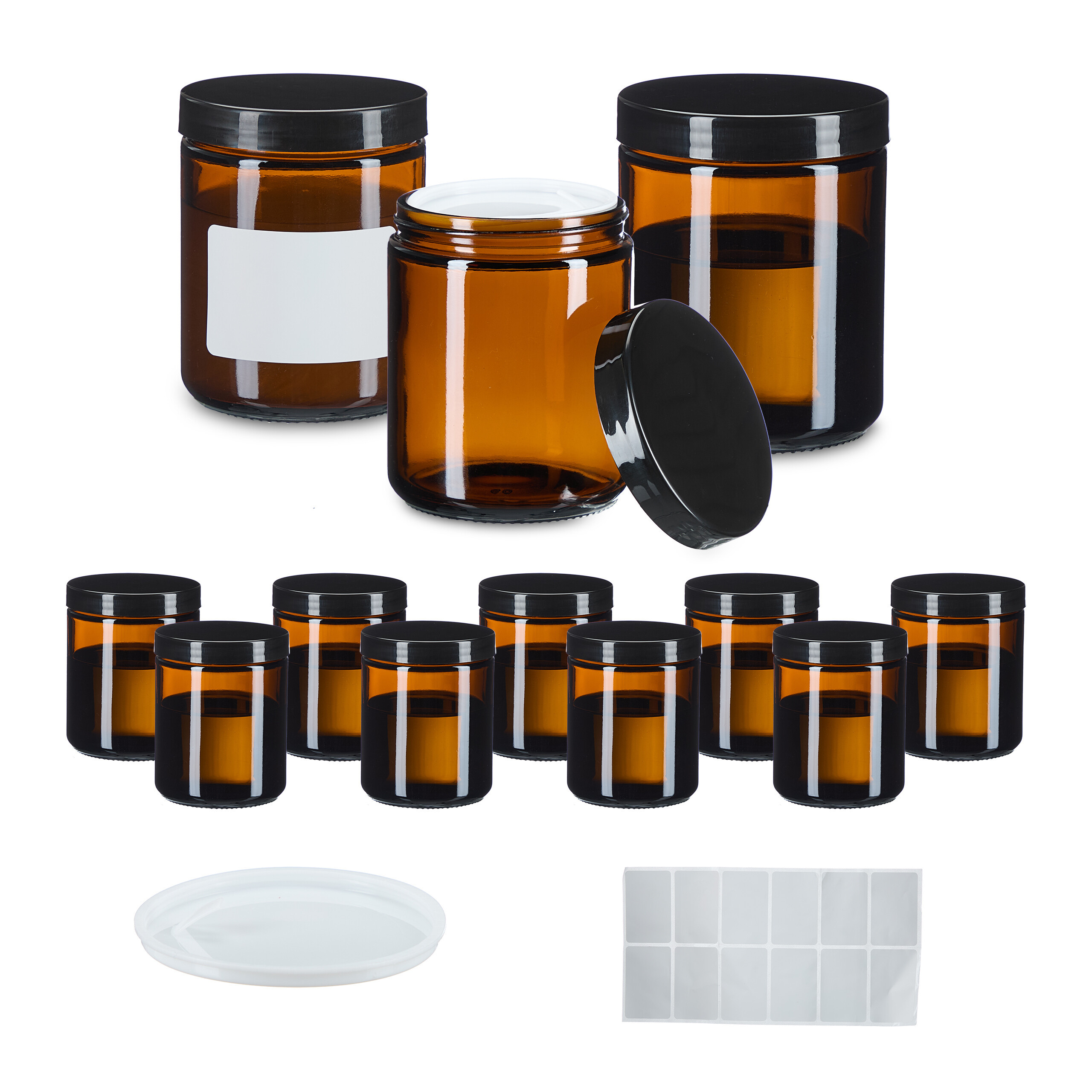12 X Lip Balm Containers In Brown/black - 240 Ml