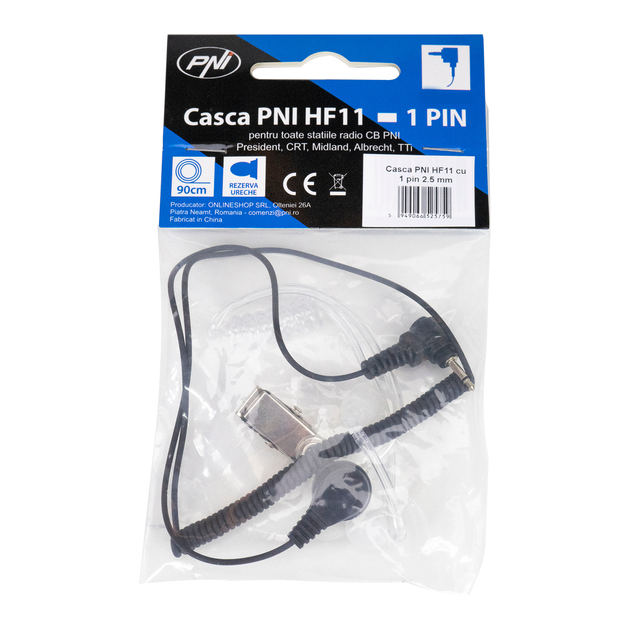 Pni Hf11 Case With 1 Pin 2.5 Mm, Acoustic Tube, For All Radio Stations