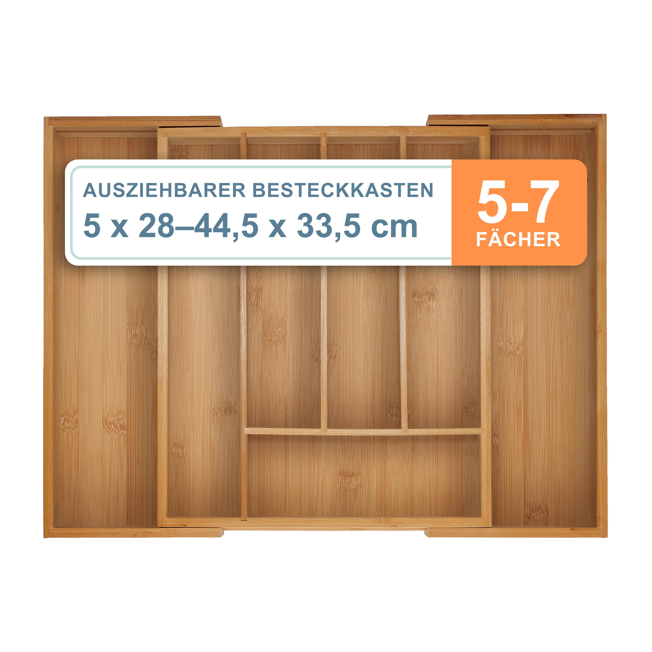 Cutlery Box In Natural - (w)44.5 X (h)5 X (d)33.5 Cm