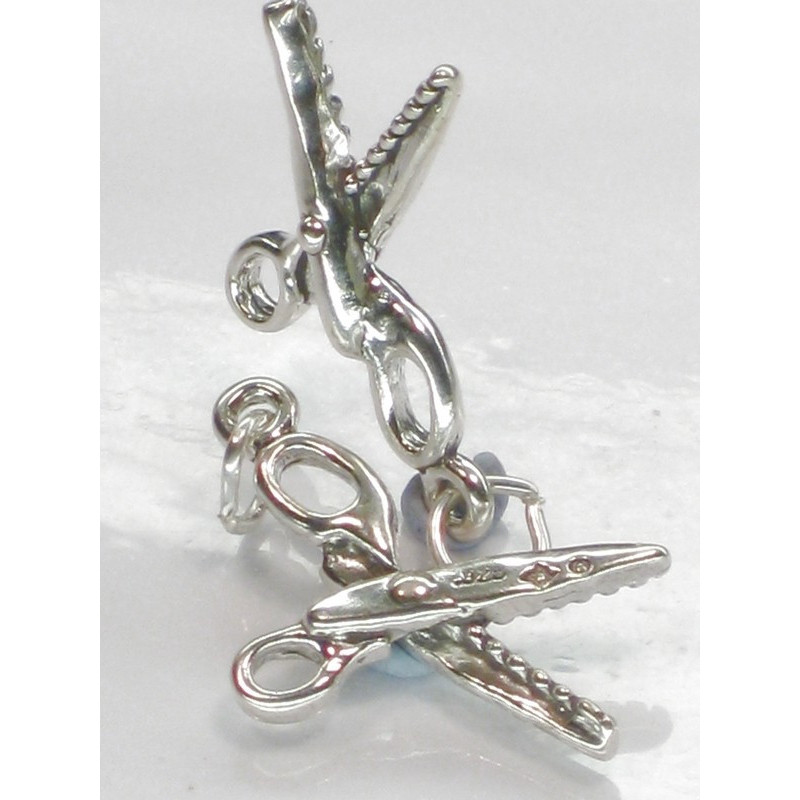 Sterling Silver Pinking Shears Charm, Creative Accessory