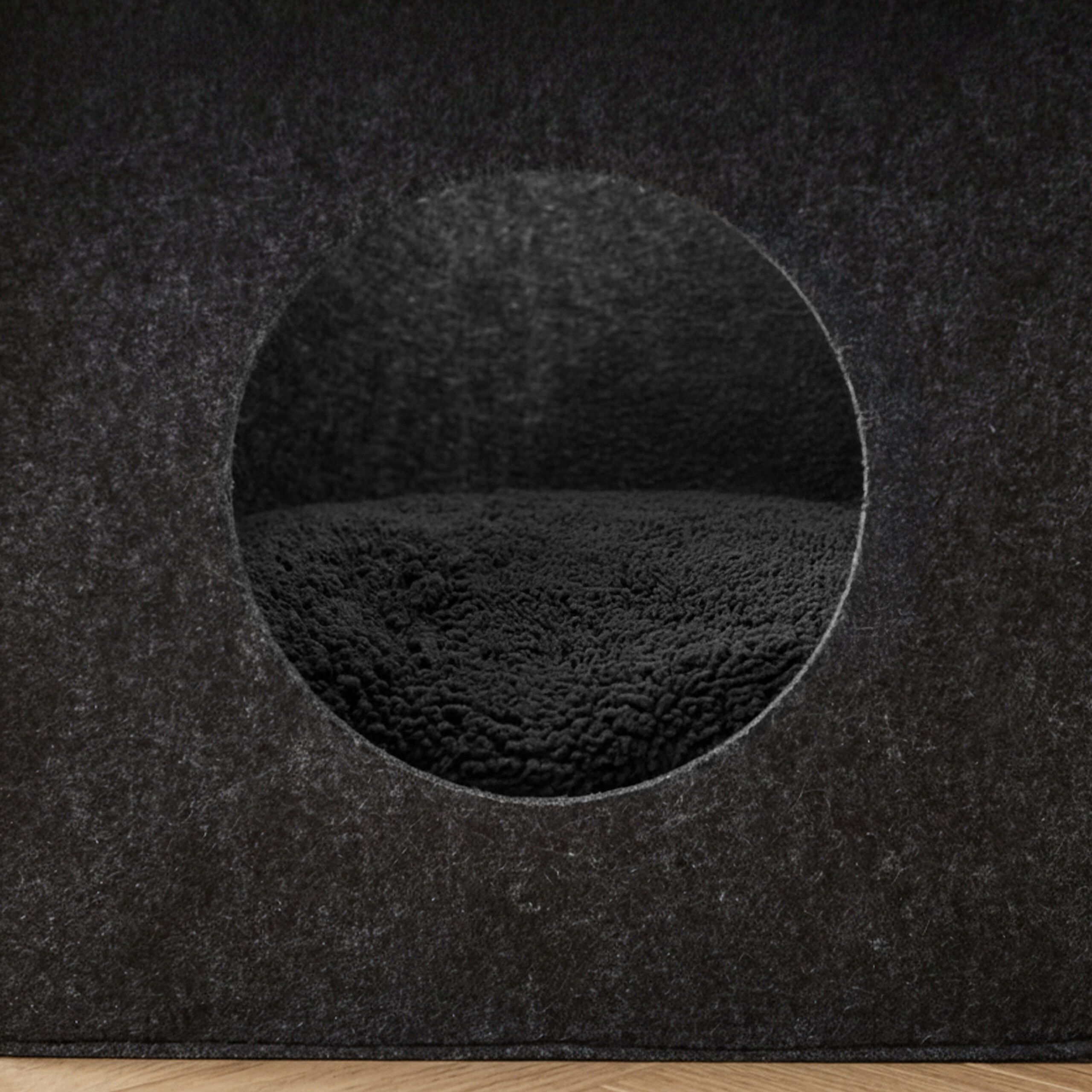 Grey Felt Cat Cave, 33cm W x 33cm H x 37cm D
