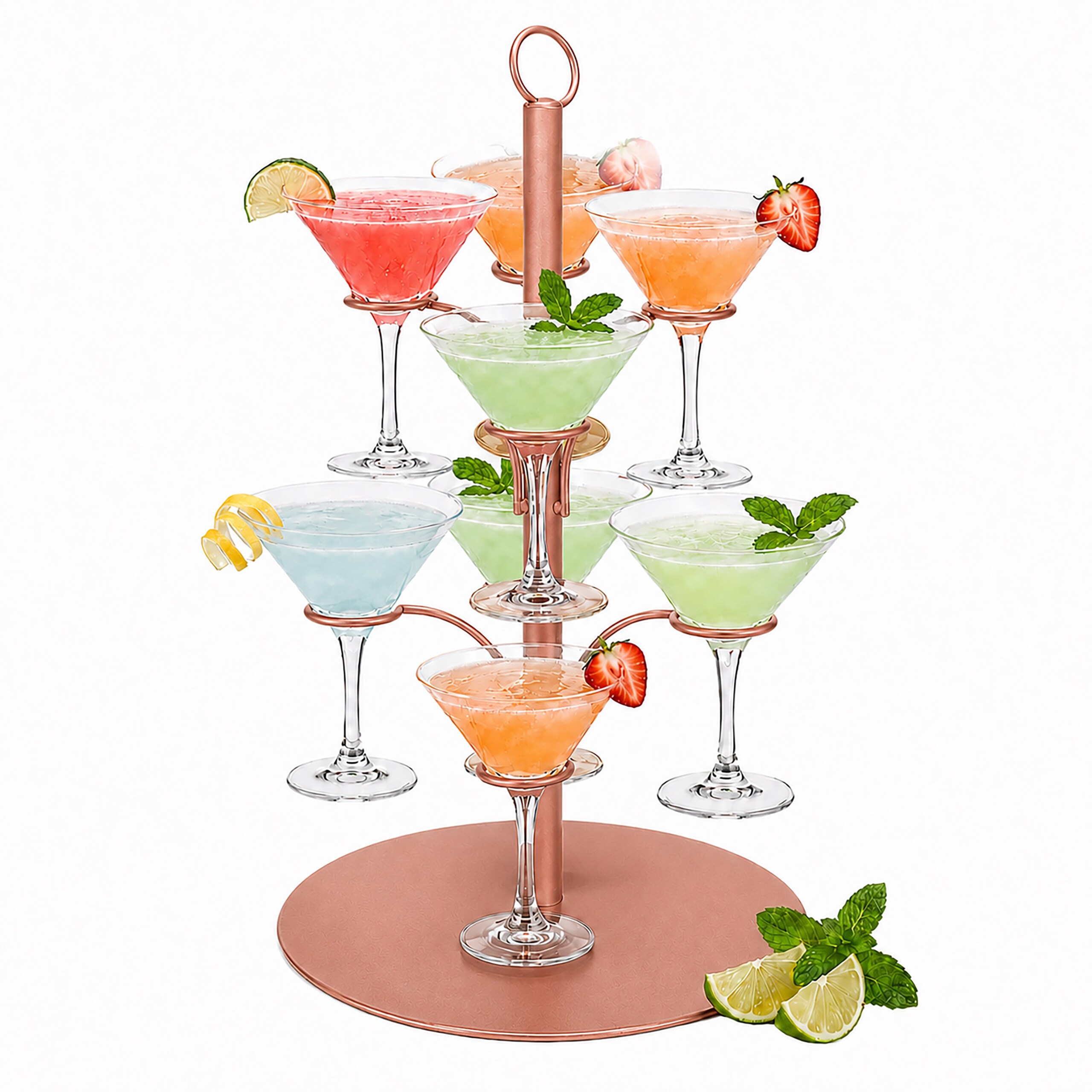 Drinks Tower In Rose Gold - 8 Glasses