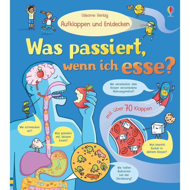Image of Open And Discover: What Happens When I Eat - Book - With Over 80 Flaps - Emily Bone - Open And Discover Series - 14 Pages - German - 2020 - Usborne Publishing - Ean 9781789413359