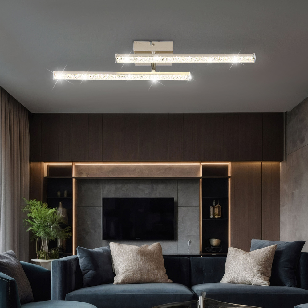 Adjustable Crystal Led Ceiling Lamp, 50 Cm, For Living Room