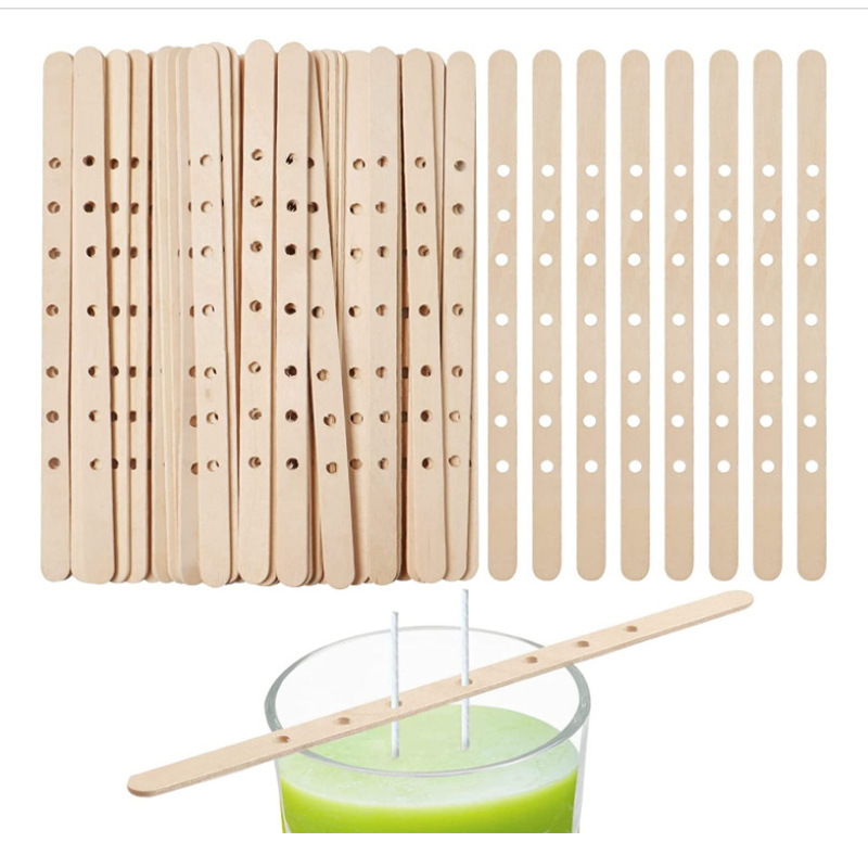 TEMU 50 Stück Holzstabilisator für Kerzen, 7 Löcher, 18 cm, 100 g, zum Kerzenmachen / Kerzenherstellung, Naturholz, Mehrzweck, für Anfänger