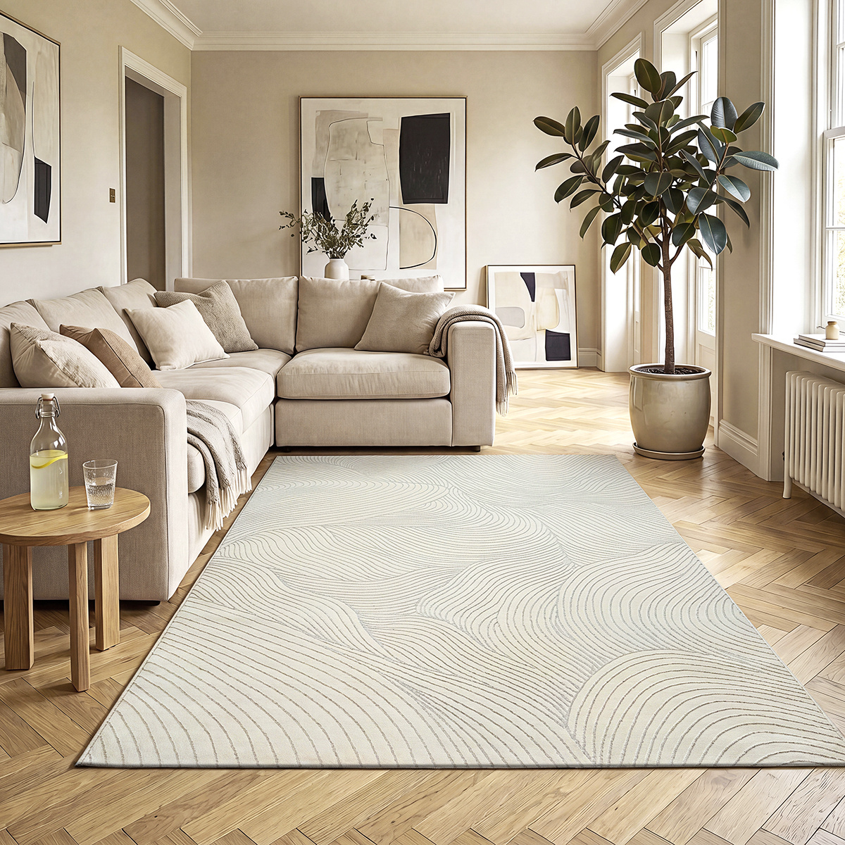 The Mila Carpet, Modern Living Room Carpet, Elegant Short-pile Carpet With A Shiny Finish