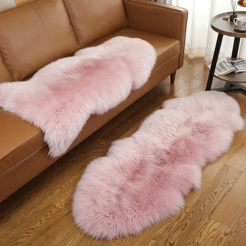 TEMU 1pc Soft Plush Sofa Slipcover, Non-slip Sofa Covers Throw, Multifunctional Fur Sheepskin Rug, Fluffy Shaggy Bedroom Bedside Carpet Floor Mat,
