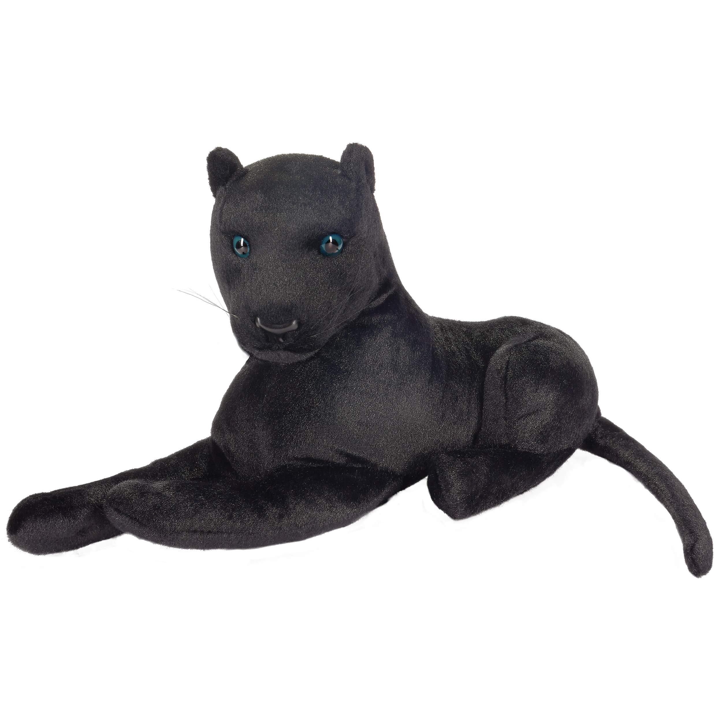 Image of Brubaker Panther Plush Toy Lying Down - - Black Predator Cat