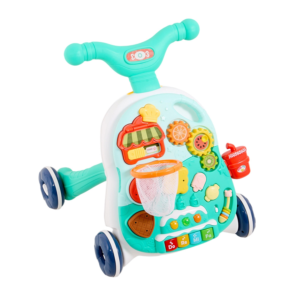 2 in 1 Baby Walker and Stroller with Anti-Roll Feature