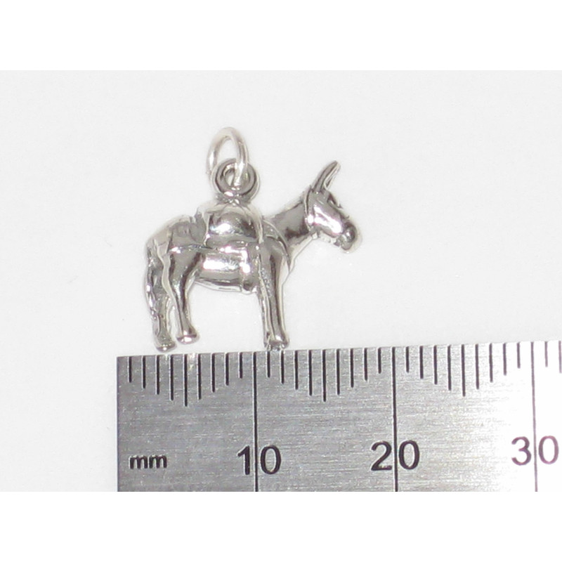 Sterling Silver Donkey Mule Charm, Animal Lover Gift