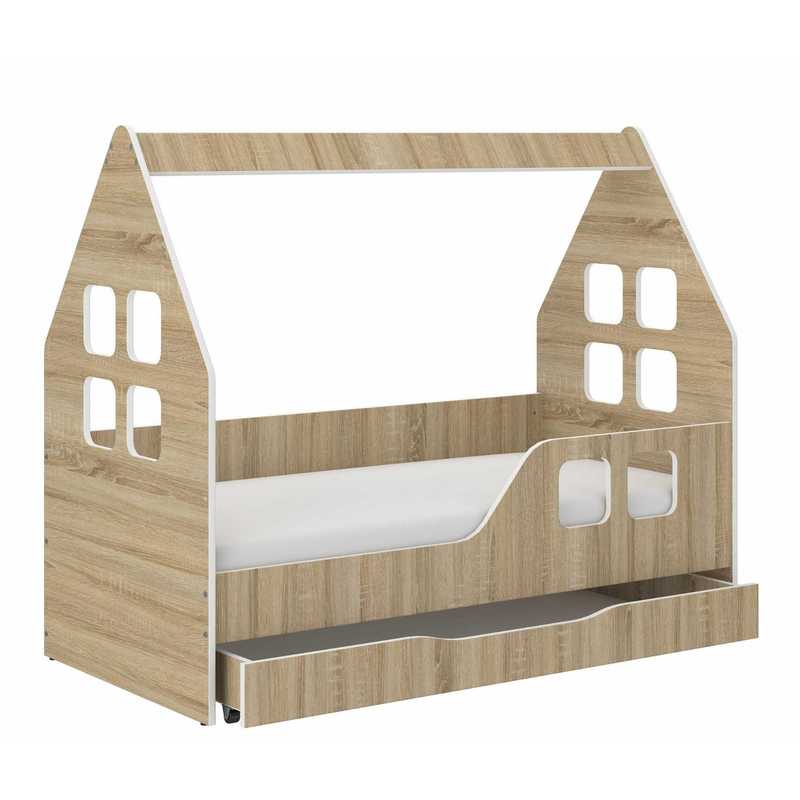 Domek Children's Bed With Drawer 140x70 Right