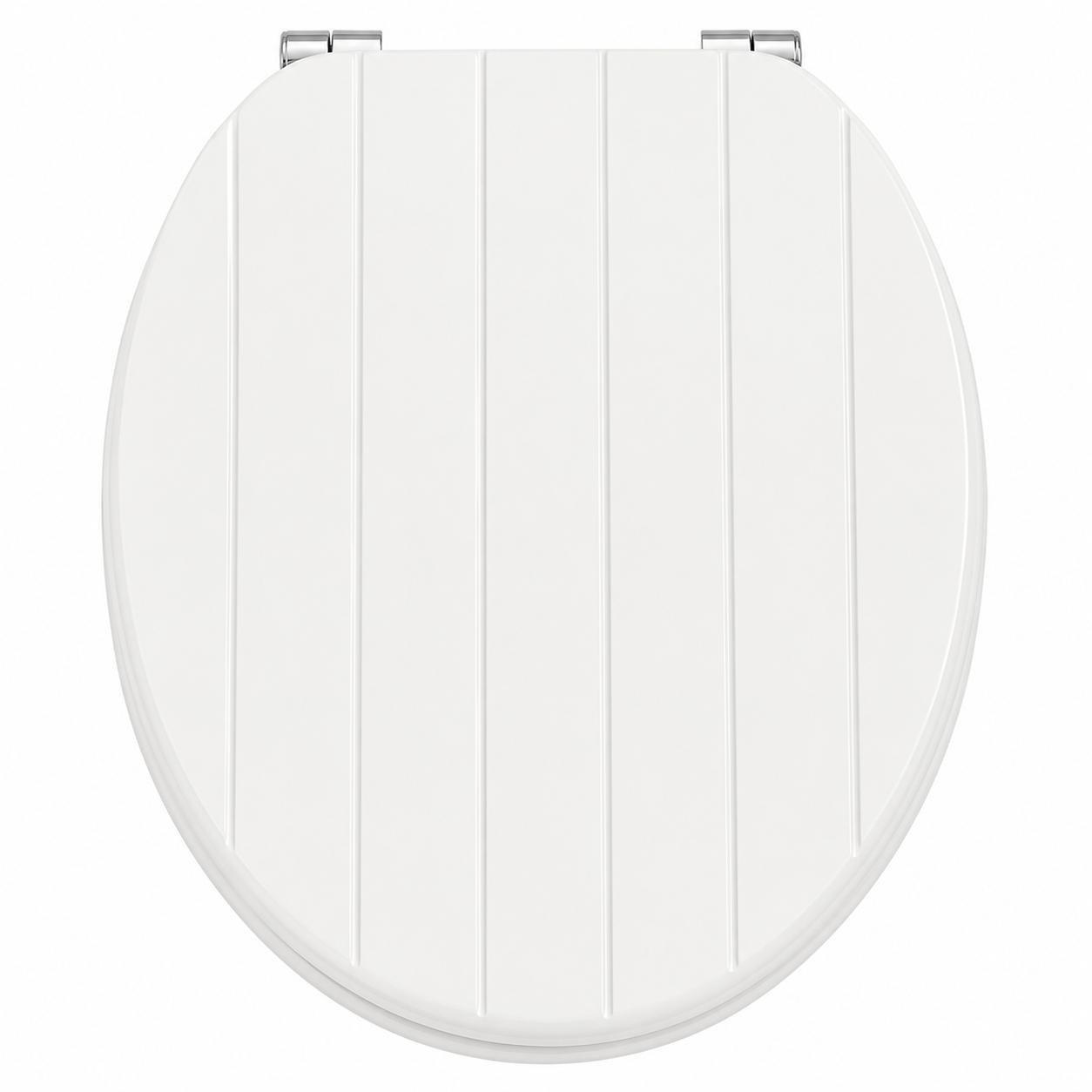 TEMU Wood Toilet Seat Soft Close Wooden Seat Release For Modern Bathrooms, Easy To Clean And Install With Universal Fittings White
