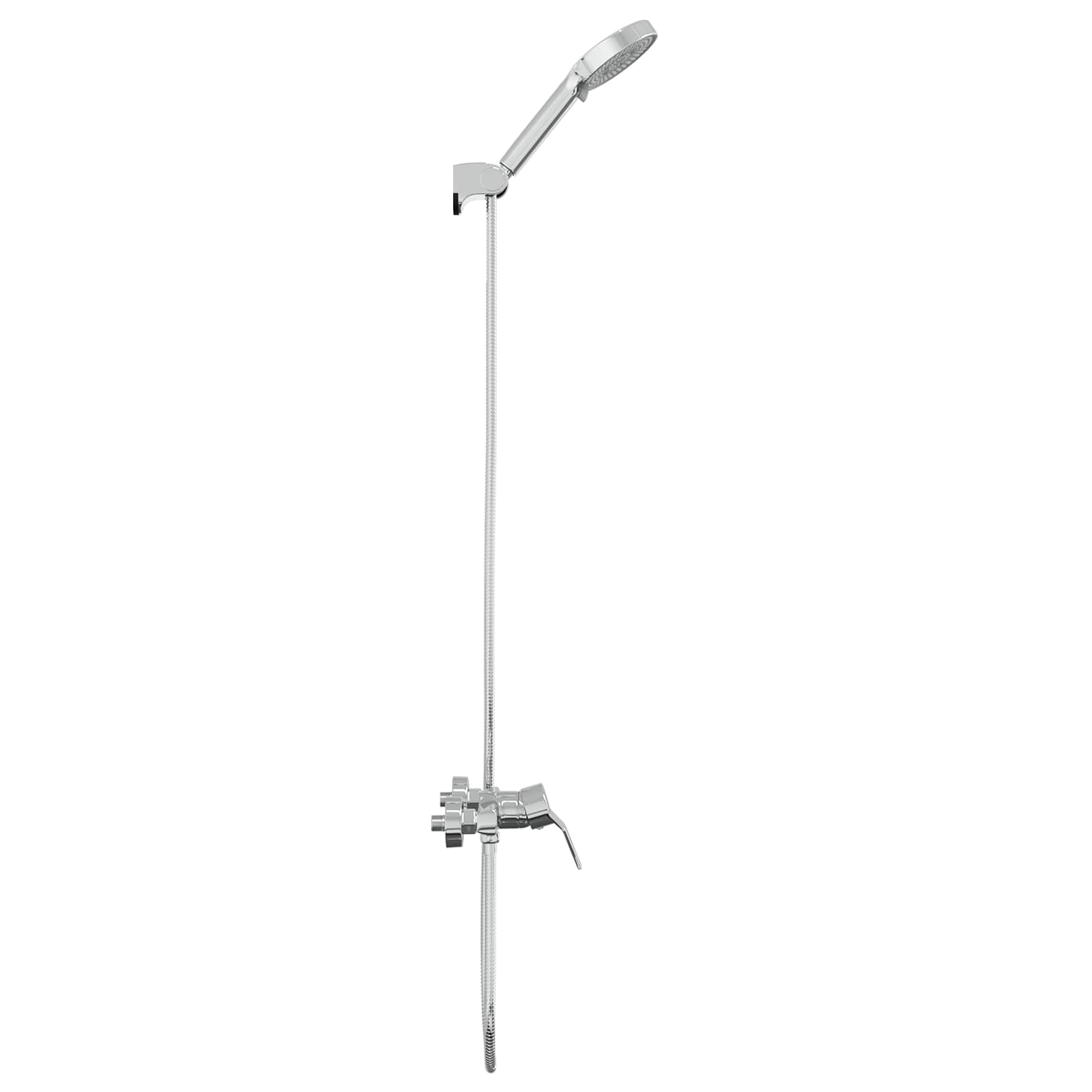 Mayfair Chrome Shower Head Set with Rectangular Mixer Tap