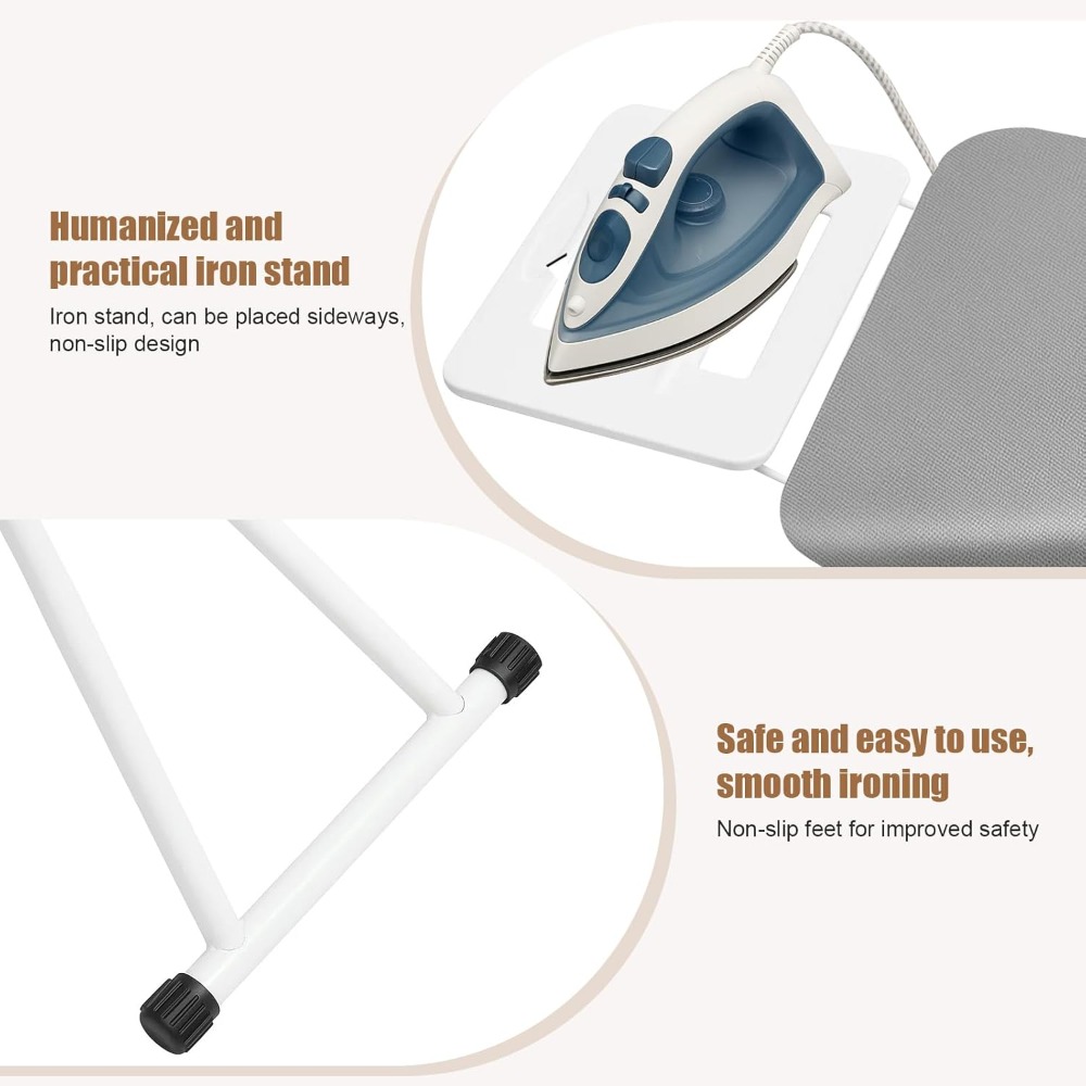 adjustable folding ironing board metal frame reinforced household ironing table portable for living room no battery required details 4