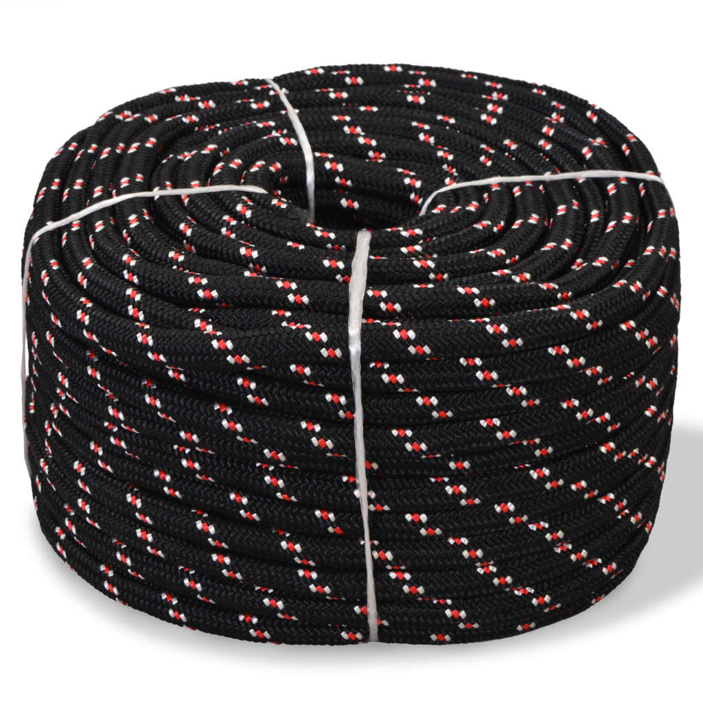 TEMU Marine Rope 12 Mm 50 M, Black - Quality Rope, Boat Rope, Resistant Rope, Multifunctional Rope