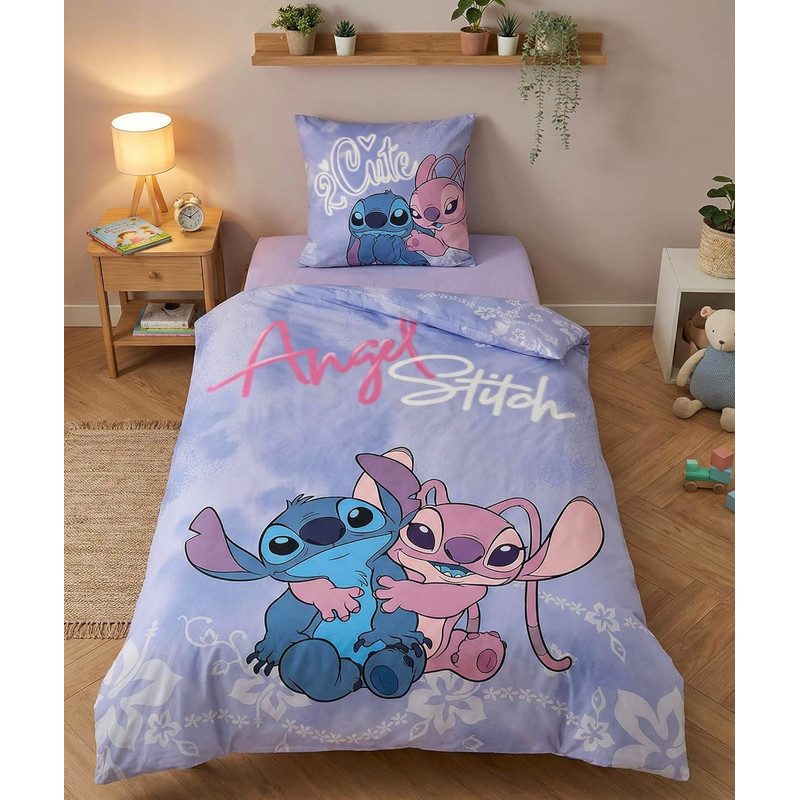 TEMU Parure de Lit Enfant Flowers, Lit 1 place, Housse de Couette 140x200 cm, Taie d'oreiller 65x65 cm