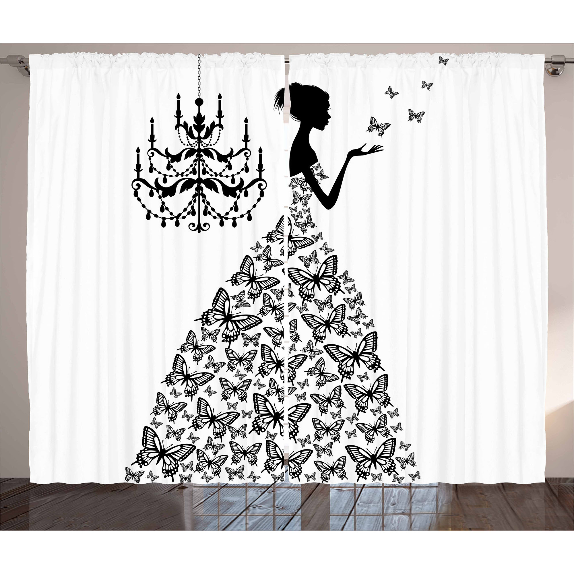 Image of Window Curtain Set, Living Room Bedroom Window Curtains 2 Panel Set, High Quality Polyester, Semi- Decor