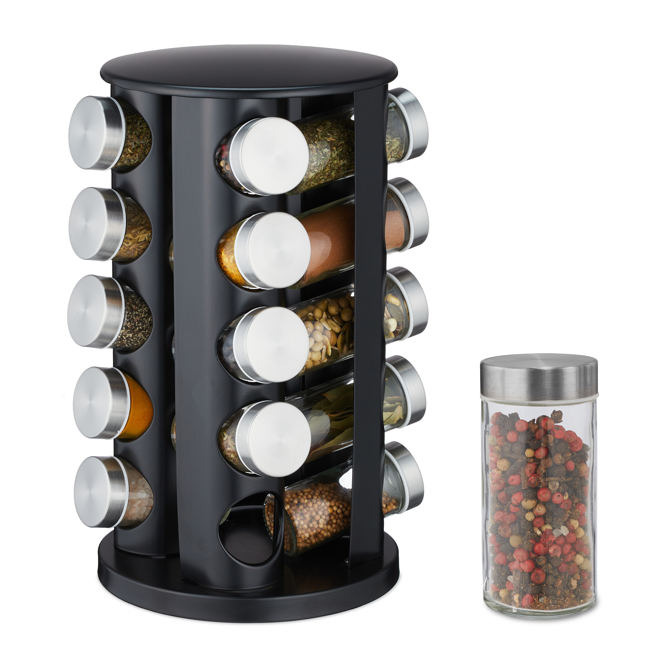 TEMU Spice Carousel In Black - (h)34.5 X (d)22 Cm