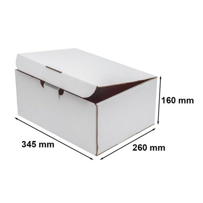 TEMU Carton blanc découpé au mesurant 345x260x160 mm, d'un poids de 400 g/m², compatible avec la boîte postale InPost Taille B, parfait pour emballer