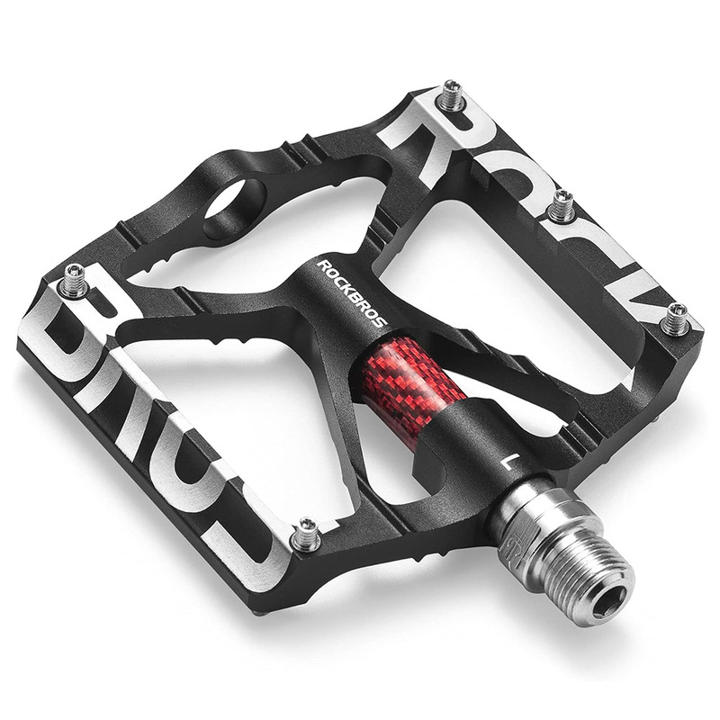 Mtb Aluminum Alloy Platform Pedals Set - Black