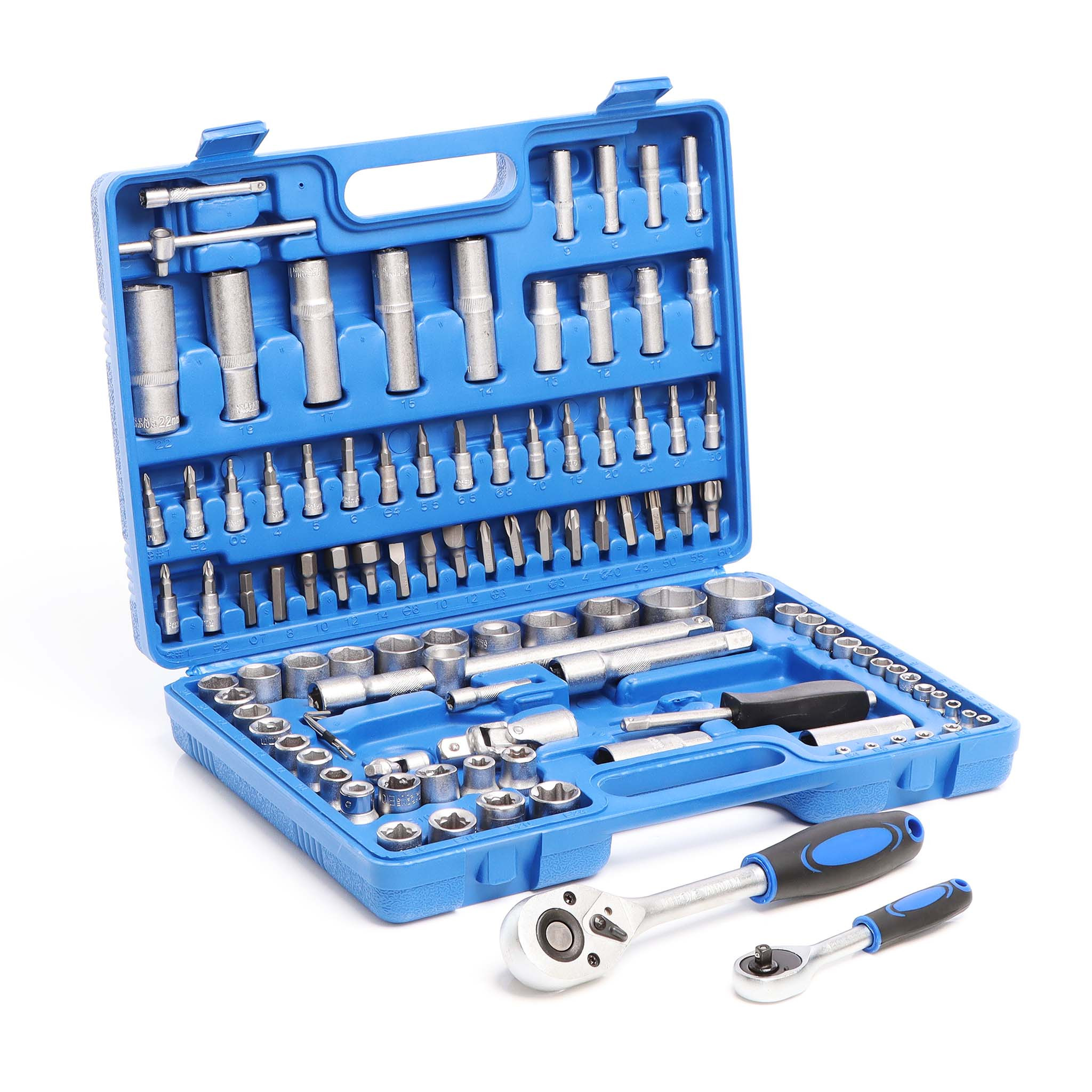 Wiltec 108-piece Ratchet Socket Wrench Set With 1/2" (12.5mm) And 1/4" (6.3mm) Drive