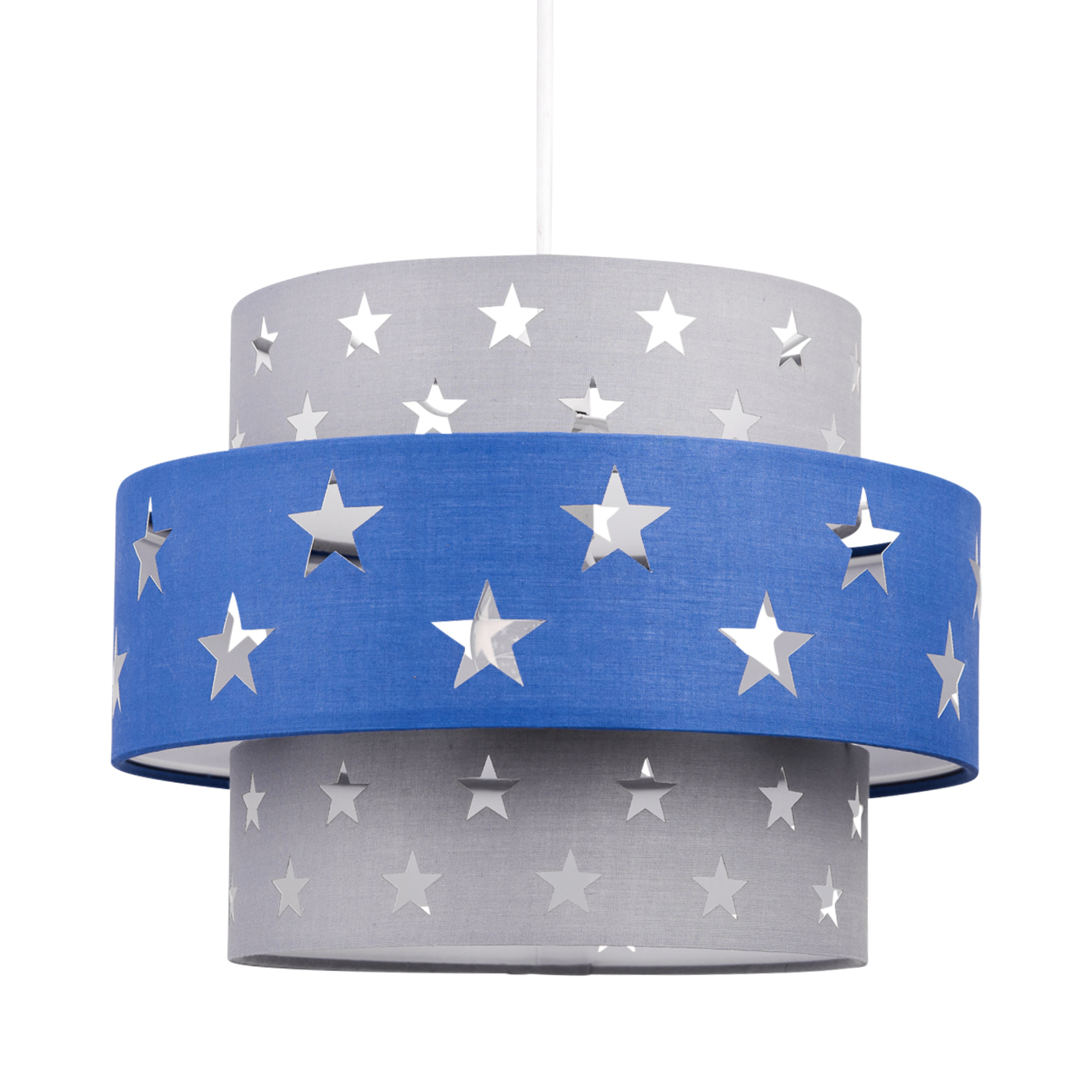 TEMU Navy Blue And Grey Star 2 Tier Light Shade