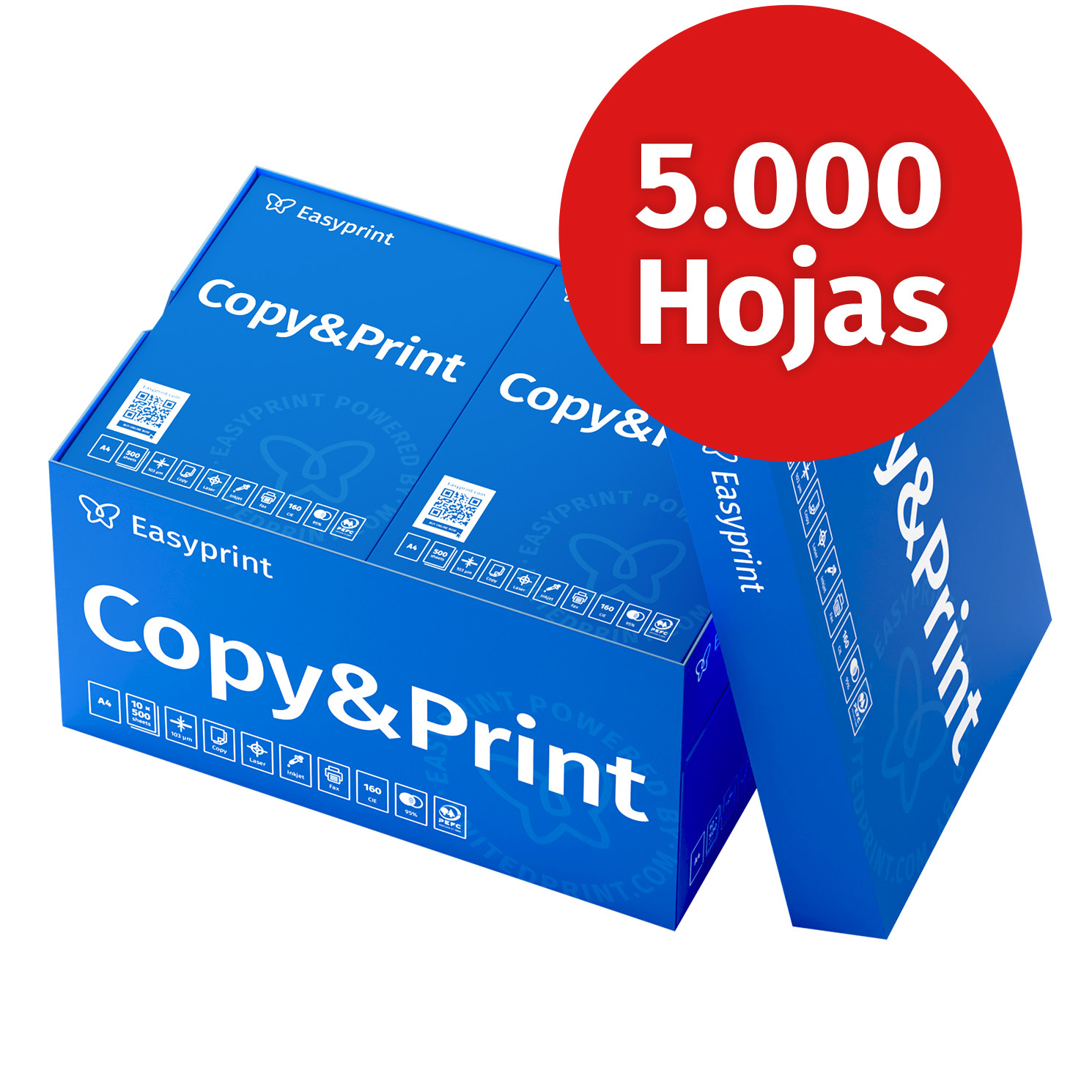 TEMU Papel para Impresora Easyprint 5000 Hojas 10 x 500 A4 Premium CIE 160