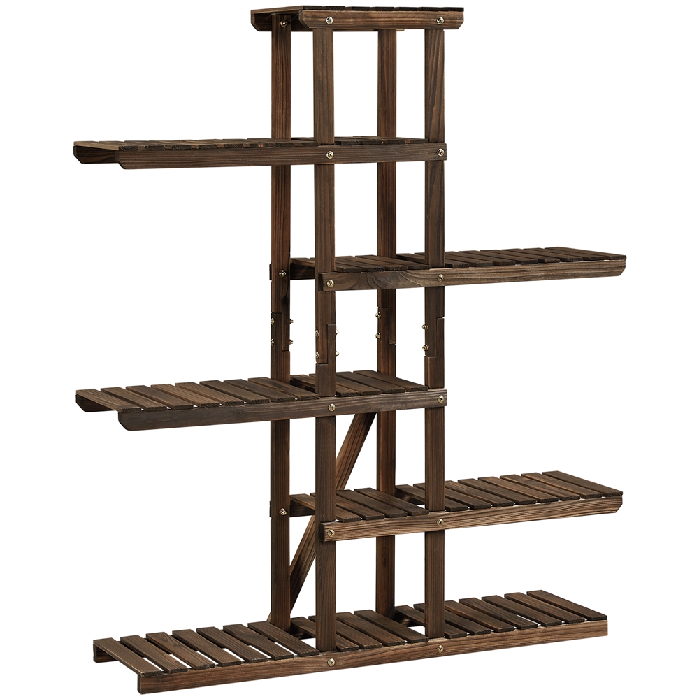 

Yaheetech Flower Stand Plant Ladder Solid Shelf Plant Rack Space-saving & Multifunctional Flower Bench