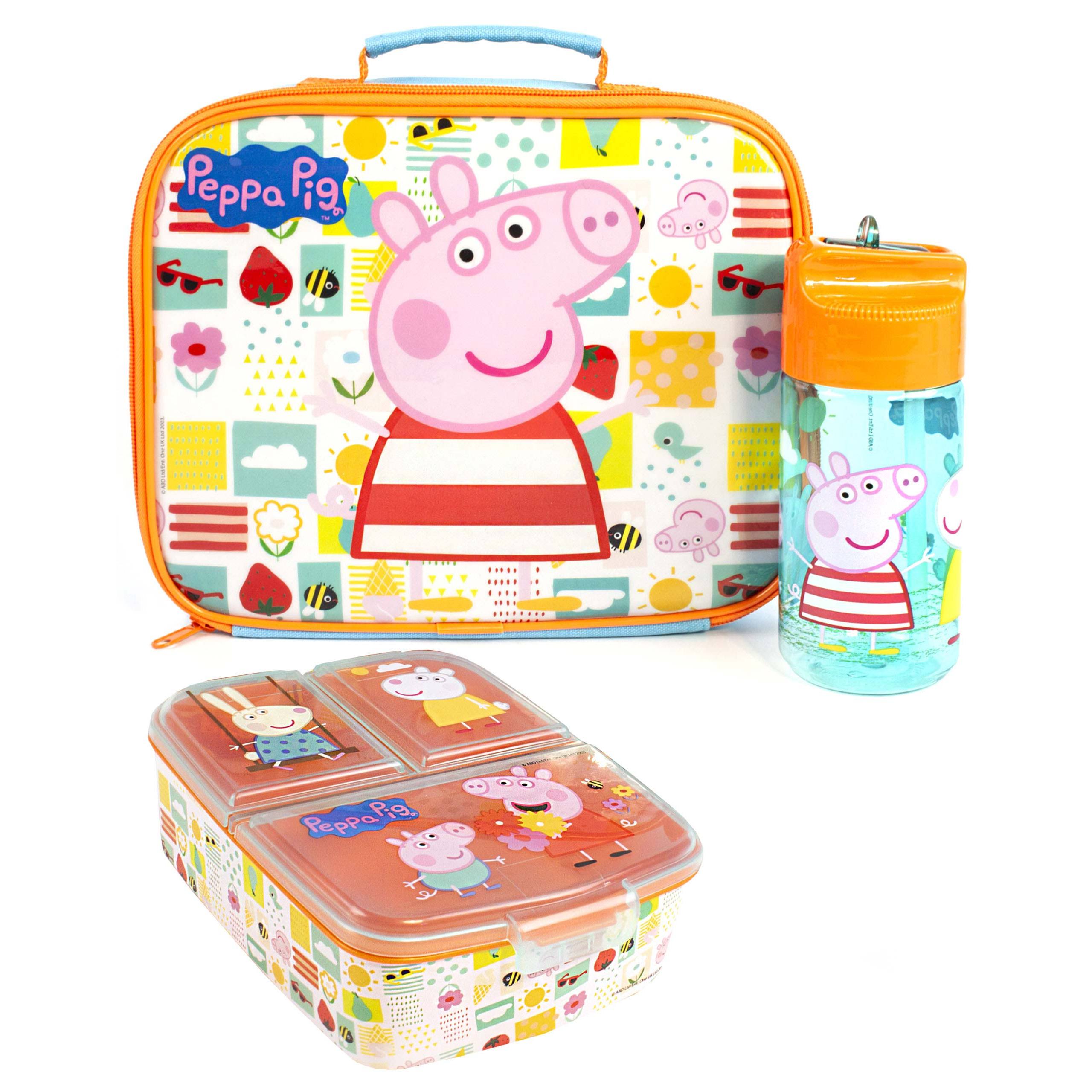 TEMU Pig Lunch Box Set For Kids | Bag, Water Bottle & Snack Pot | Adventure With Rabbit, Sheep | Carry 's Lunch Set