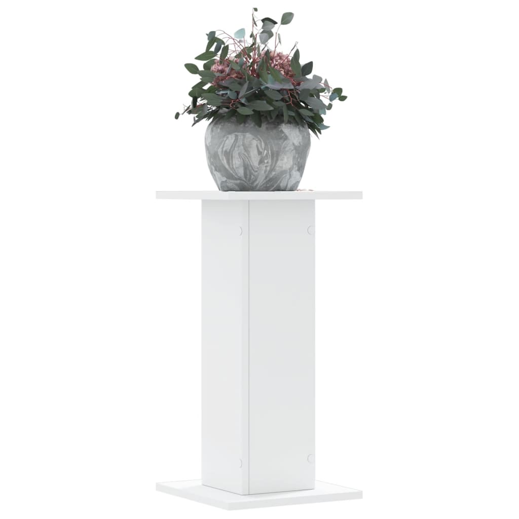 Vidaxl Plant Stands 2pcs., Hollow Construction Flower Stands, Decorative Pedestal For Plants Decorative Items, Flower Stool Flower Column, White Wood Material