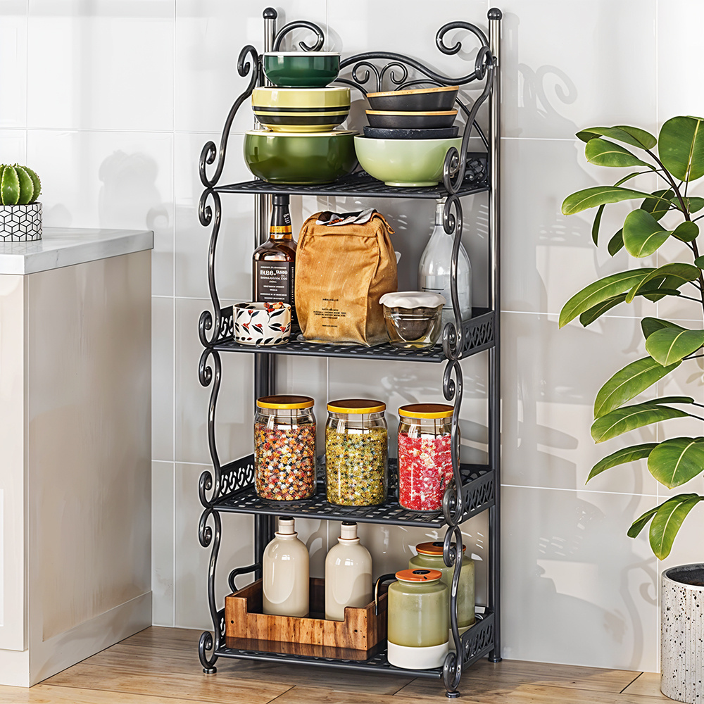 TEMU 4 Tier Metal Bathroom Storage Shelving Unit Bookshelf Home Kitchen Tidy Organizer Tower Display Rack Flower Plant Stand Ladder Shelf Living Room