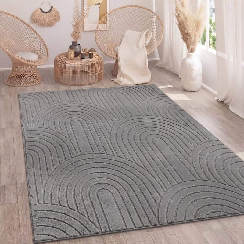 TEMU Wohnzimmer Teppich Schlafzimmer Hochflor Weich Waschbar -Optik Modern